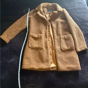 Teddy Fleece Coat in Camel